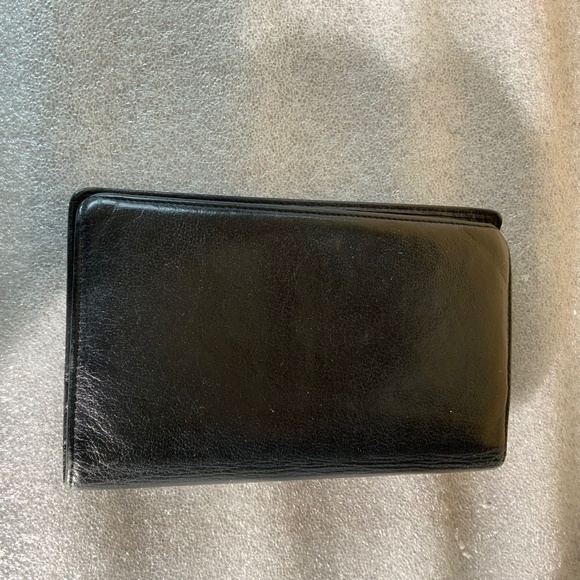 CHANEL JACKET MOTIF CC LOGO LEATHER LONG BIFOLD WALLET BLACK - Picture 9 of 15
